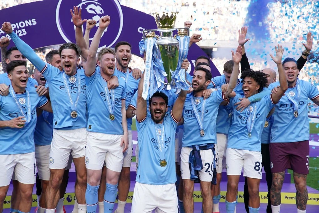 Man City ăn mừng vô địch giải Ngoại hạng Anh 2022/2023